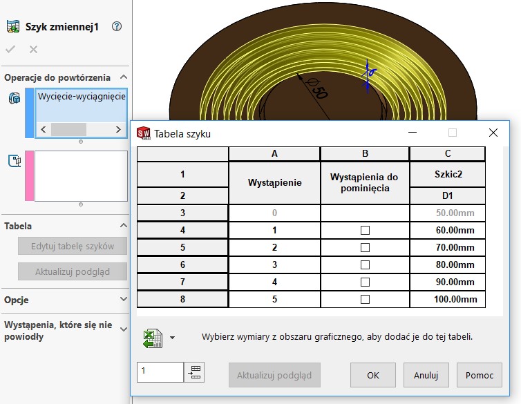 Solidworks variables Muster